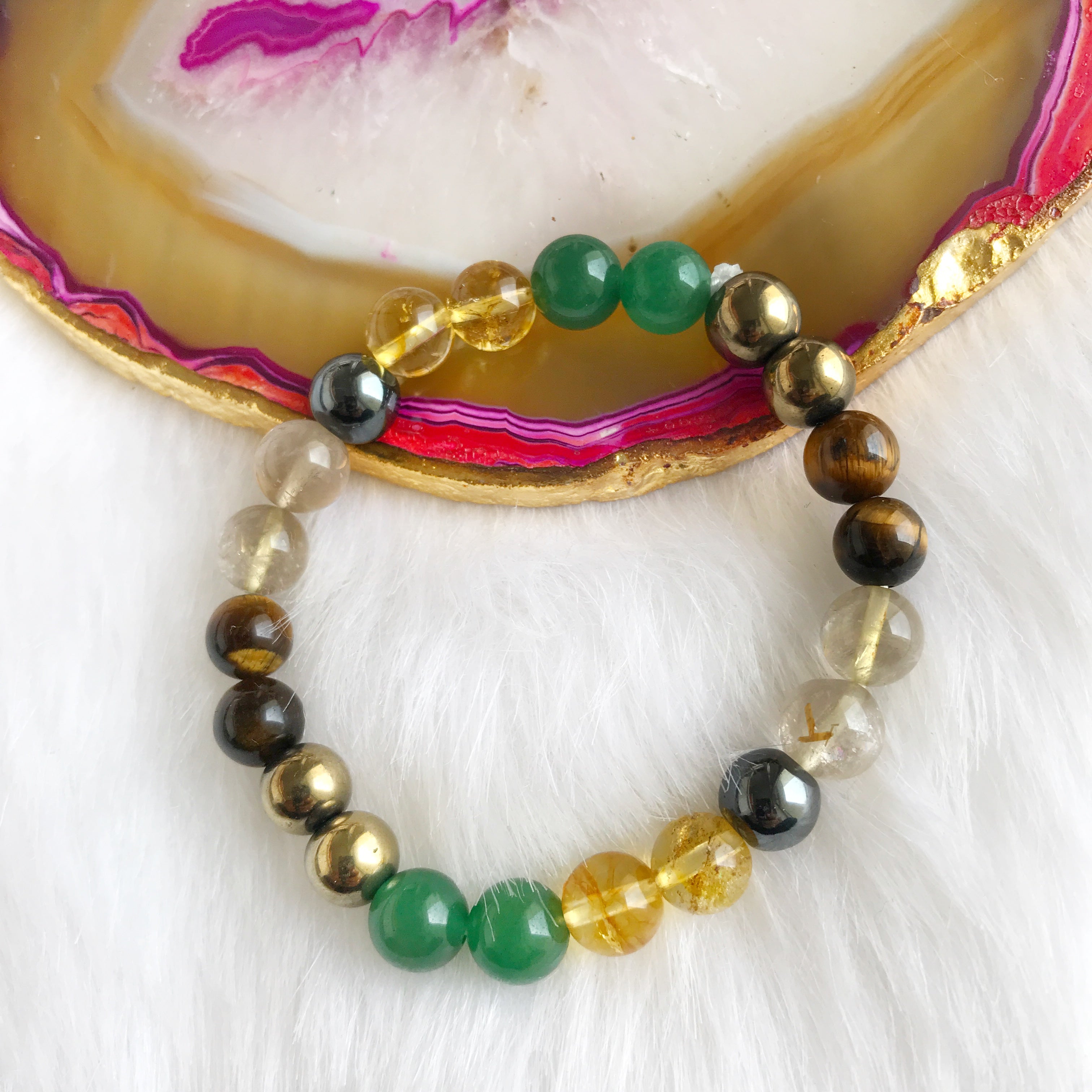 Plus Value Wealth Abundance Stone Bracelet Reiki Healing Crystal Vastu Feng  Shui (Beads Size 8mm, Jute Bag) : Amazon.in: Jewellery