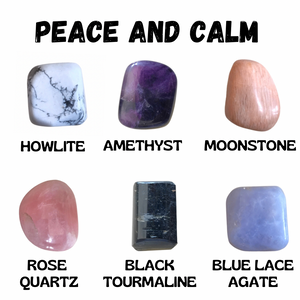 Crystal Mojo bag With crystals for Peace And Calm | Anxiety | Allowance | Balance | Expression | Divine Guidance