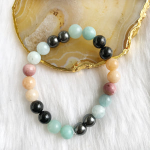 Crystal Bracelet for Zodiac Cancer | Happiness | Self Expression | Grounding | Peace | Forgiveness